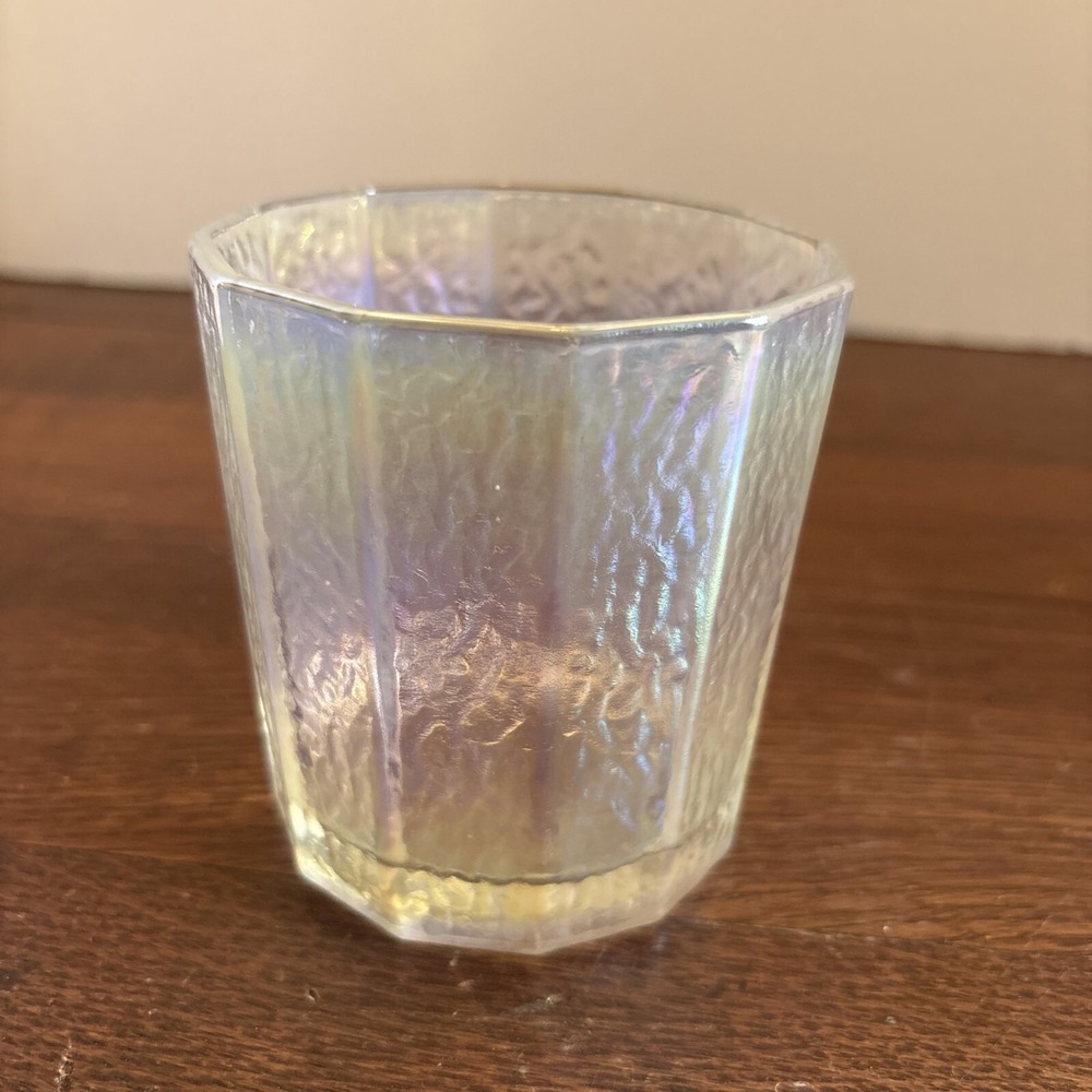 Single Vintage‎ Hammered, Iridescent, Moon-Glow Dodecagon Tumbler Federal Glass